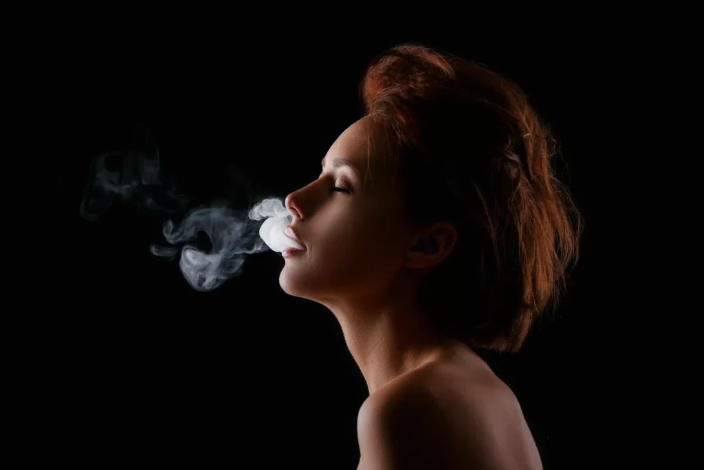 women with smoke