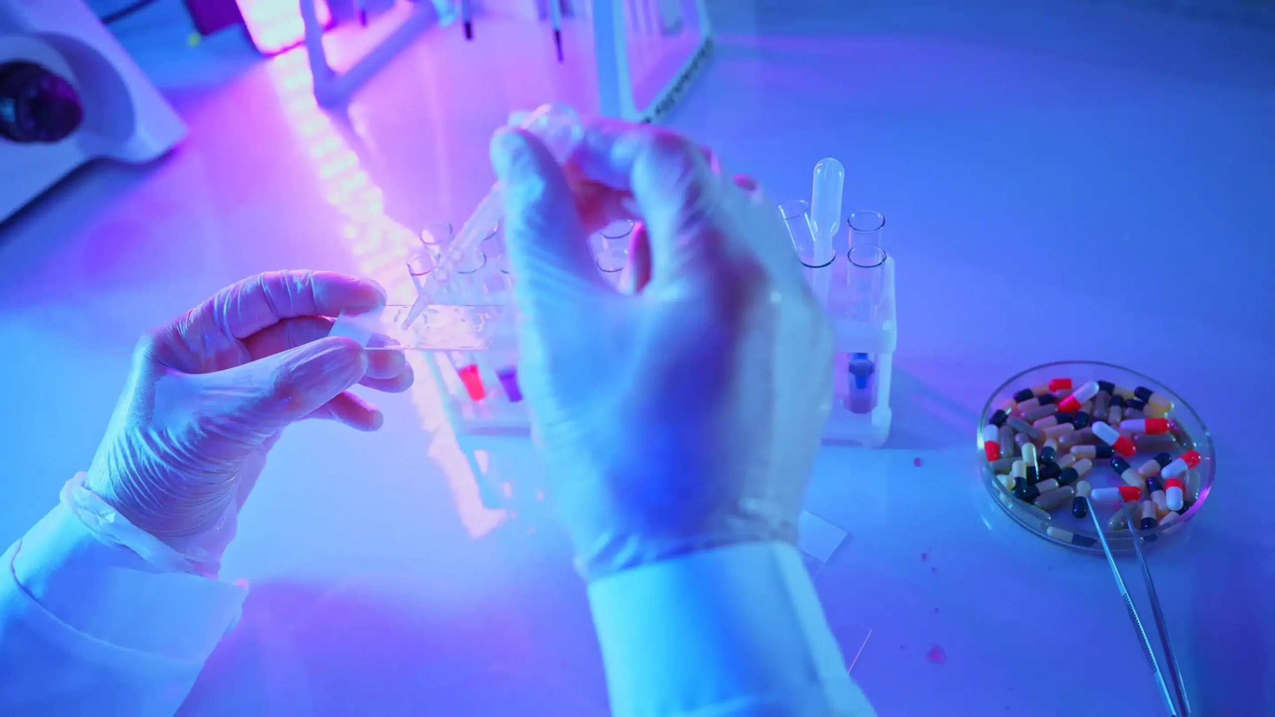 a person holding a test tube